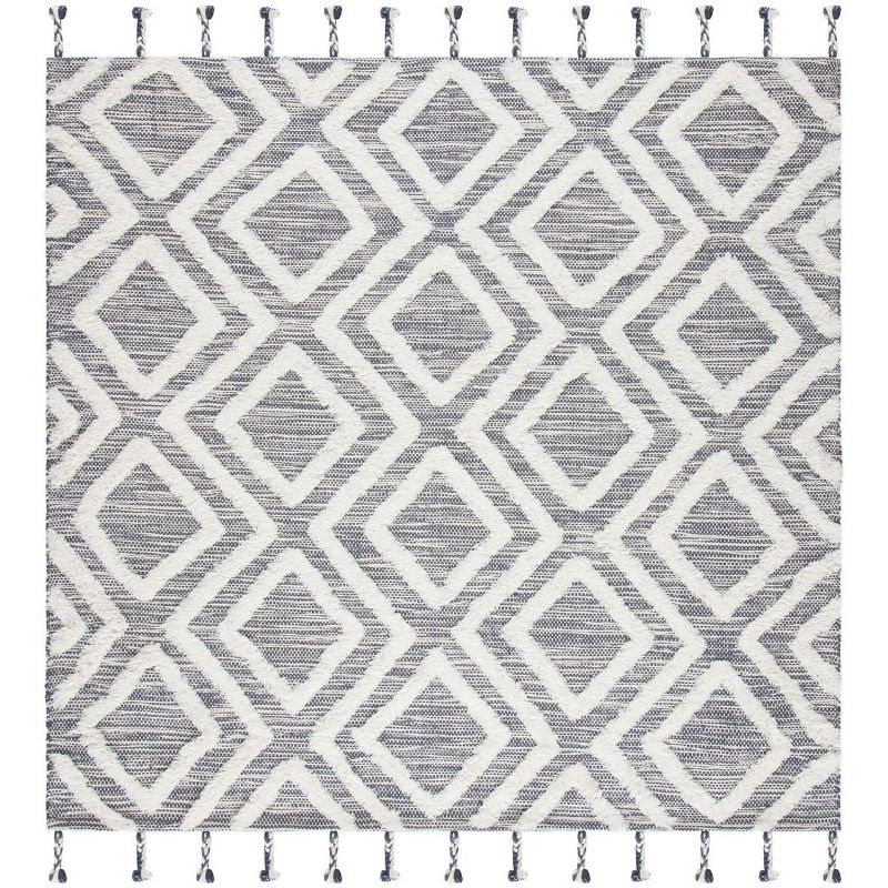 Kenya KNY331 Hand Tufted Area Rug - Grey/Ivory - 7'x7' - Safavieh.