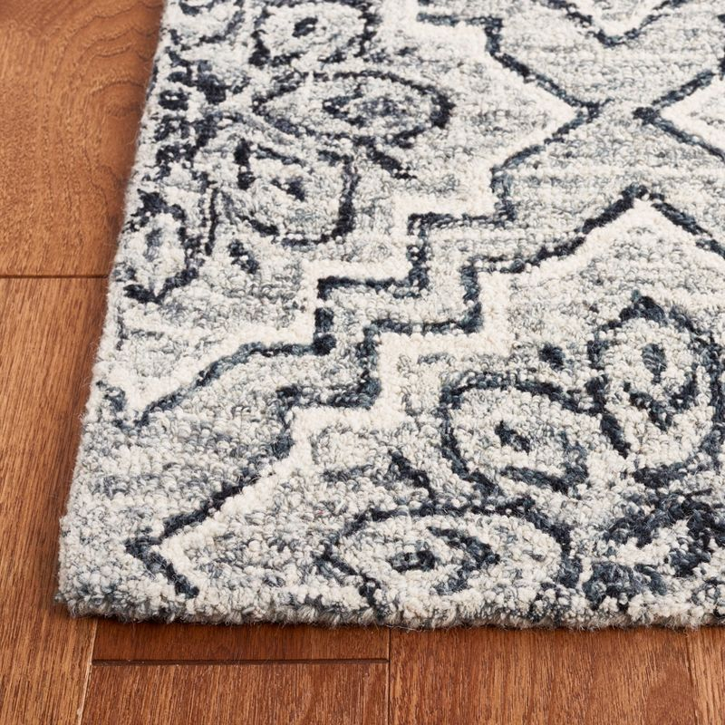 Abstract ABT201 Handmade Indoor Area Rug - Dark Blue/Grey - 6'x6' - Safavieh