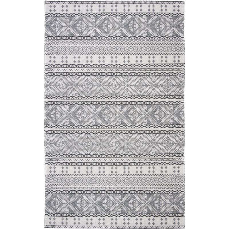 Augustine AGT445 Machine Made Indoor Area Rug - Light Grey/Anthracite - 4'x6' - Safavieh