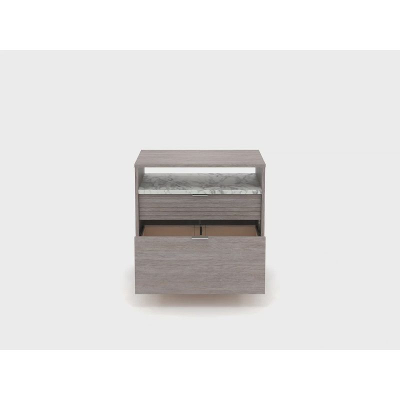 East Rock 2Drawer File Cabinet Ashen Oak - Sauder: MDF Frame, Paper Laminate Surface, CPSIA Certified