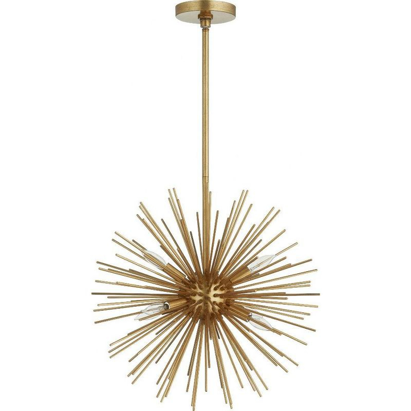 Quorum Lighting ELECTRA 6-Light Pendant, Gold Leaf, 20 Width, Stem Hanging, Dry Rated