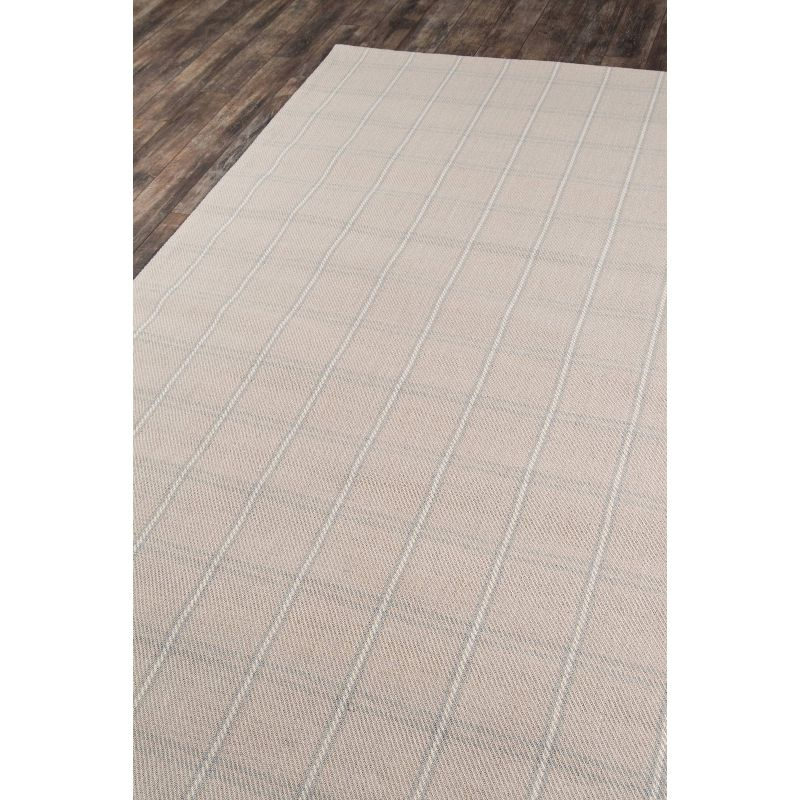 8'x10' Marlborough Dover Hand Woven Wool Area Rug Beige - Erin Gates by Momeni: Contemporary Plaid, Low Pile