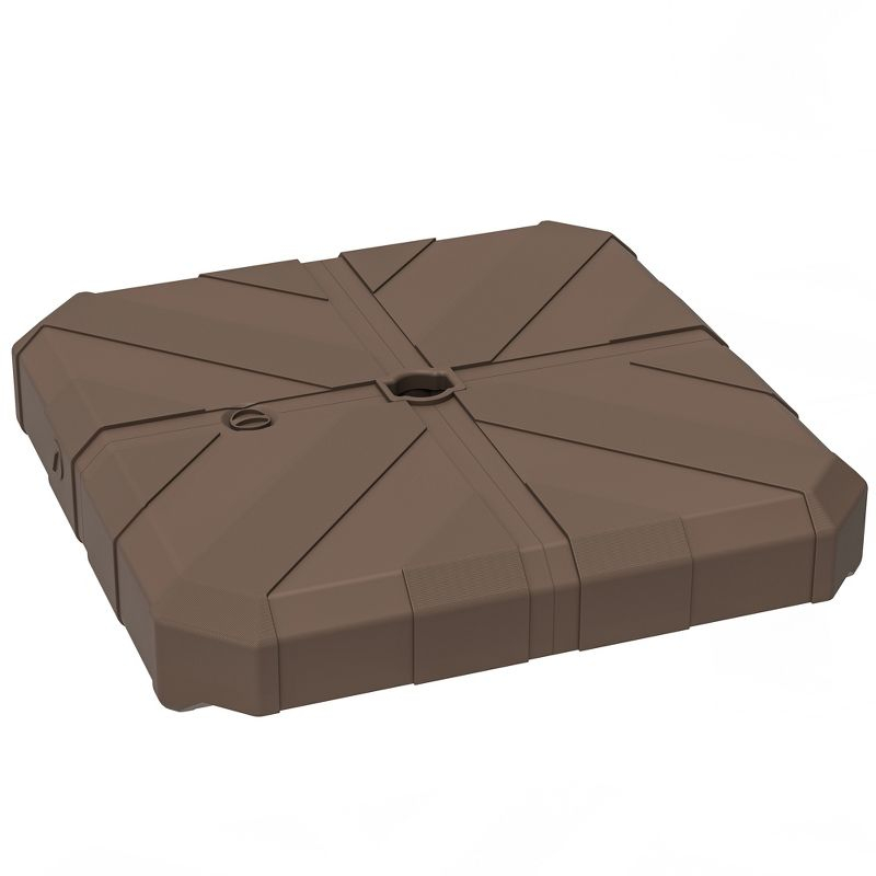 Outsunny Cantilever Offset Umbrella Base, Heavy Duty Outdoor Umbrella Stand Base, Stand/Water Filled Patio Umbrella Base for Garden Poolside, Brown
