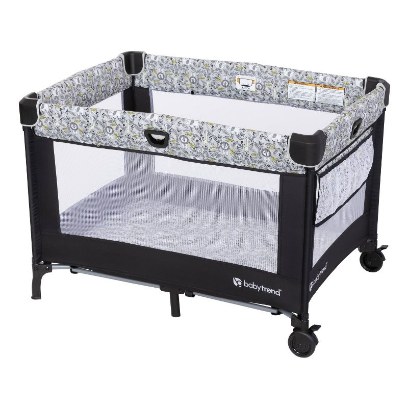 Baby Trend Nursery Den Playard with Snooze Pod and Flip Over Changer - Hidden Jungle Trio