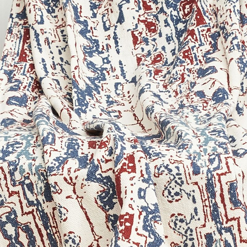 C&F Home 50" x 60" Taarush Red & Blue Grunge Pattern w/ Tassels Cotton Super Soft Cozy Accent Throw Blanket