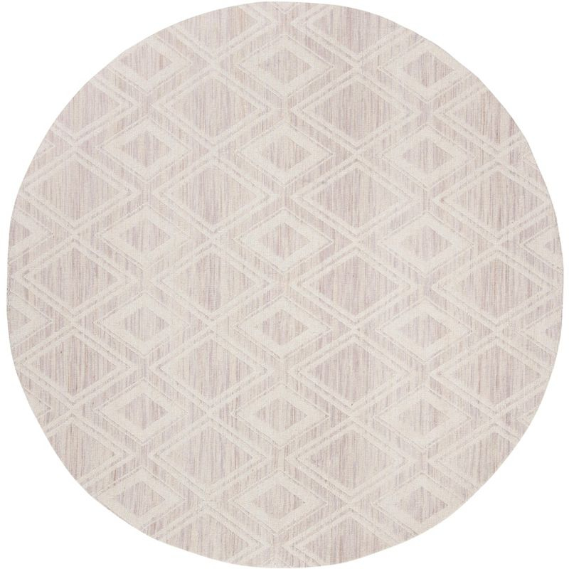 Marbella MRB312 Hand Loomed Indoor Area Rug - Silver/Ivory - 6' Round - Safavieh