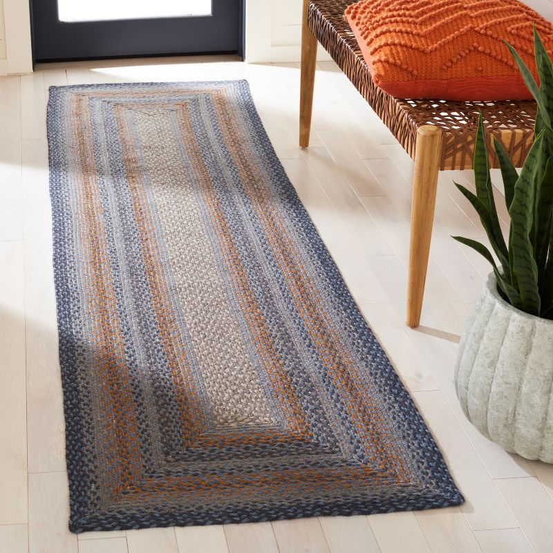 Braided BRD652 Flat Weave Indoor Runner Rug - Grey/Brown - 2'3"x8' - Safavieh