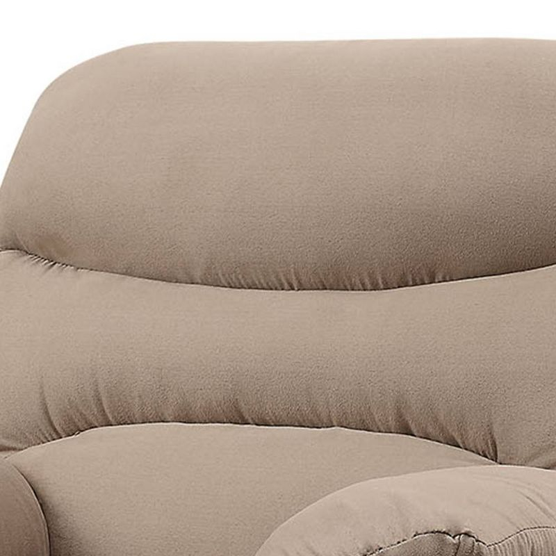 35" Arcadia Active Sitting Chair Light Brown Microfiber: Recliner, Easy Reach Handle - Acme Furniture