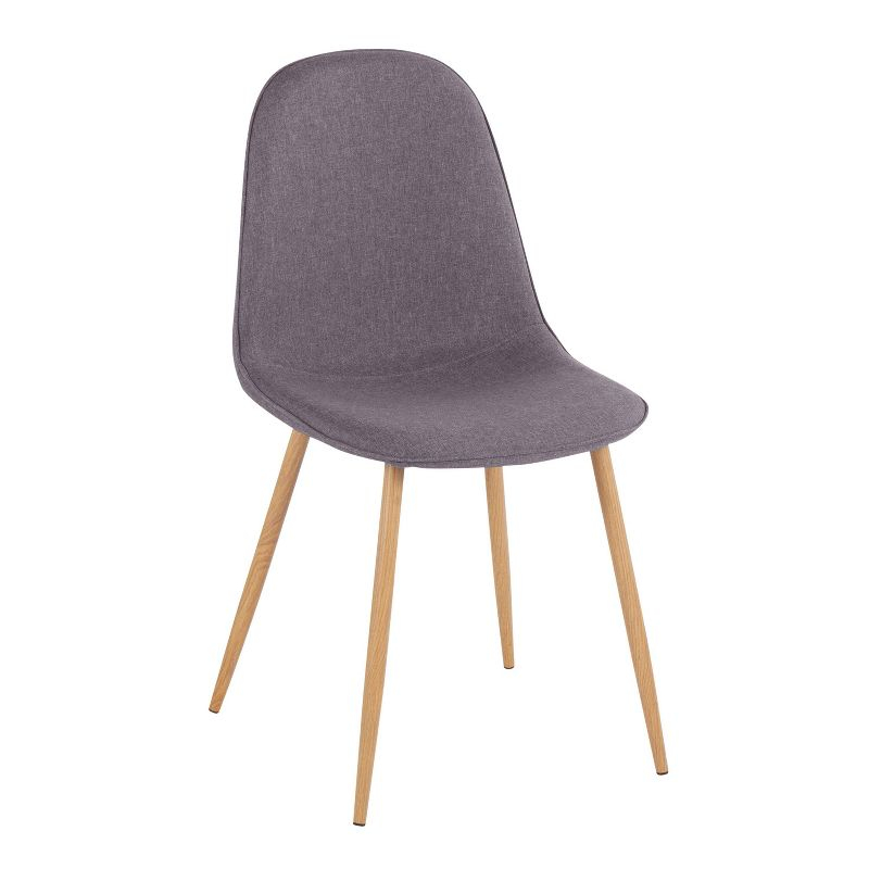 Set of 2 Pebble Metal/Polyester Dining Chairs Natural/Charcoal - LumiSource: Steel Frame, Tapered Legs, Foam Cushion