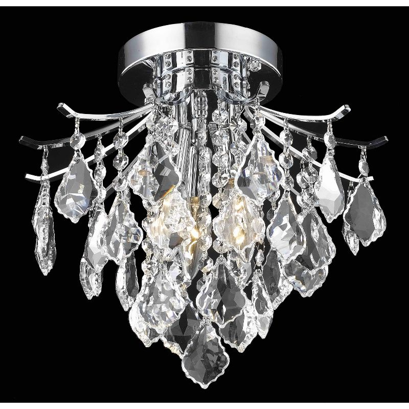 Elegant Lighting Amelia Collection Flush Mount D12in H12in Lt:3 Chrome Finish