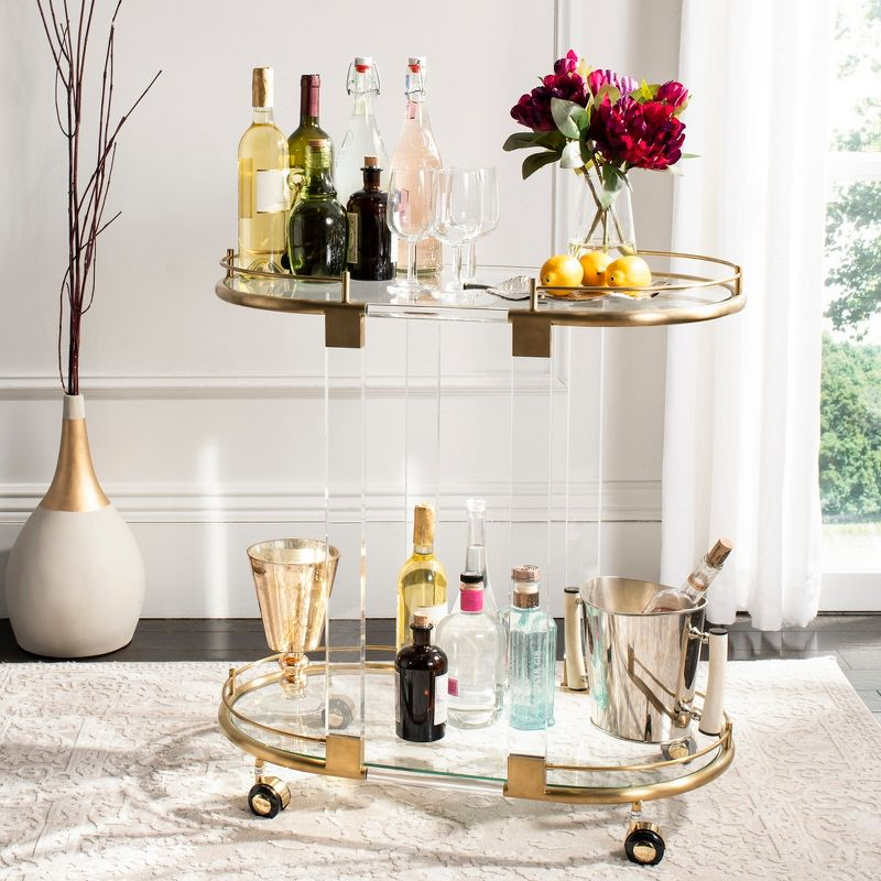 Lennon Bar Trolley - Brass - Safavieh