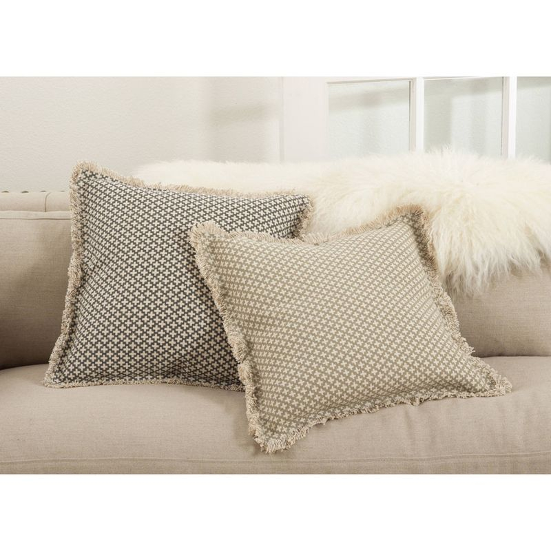 20"x20" Oversize Corinth Moroccan Tile Design Square Throw Pillow Slate - Saro Lifestyle: Bohemian Style, Removable Cover, Indoor Use