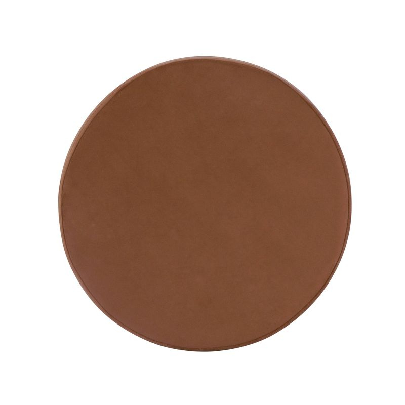 HomePop Round Storage Ottoman Spice: Upholstered Footstool with Hardwood Frame, 250lb Capacity