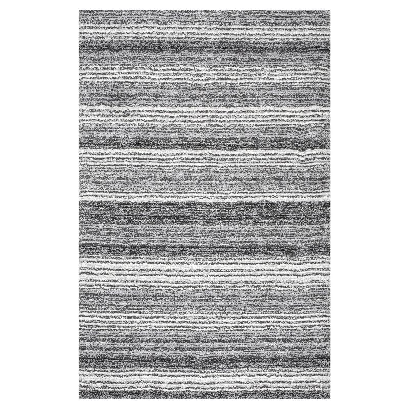 nuLOOM 5'x8' Drey Ombre Shag Area Rug Gray: Modern High Pile Tufted Rectangle, Indoor Polyester with Jute Backing