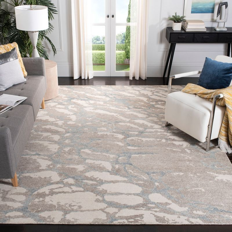 Restoration Vintage RVT112 Hand Tufted Indoor Area Rug - 8'x10' - Light Brown/Ivory - Safavieh