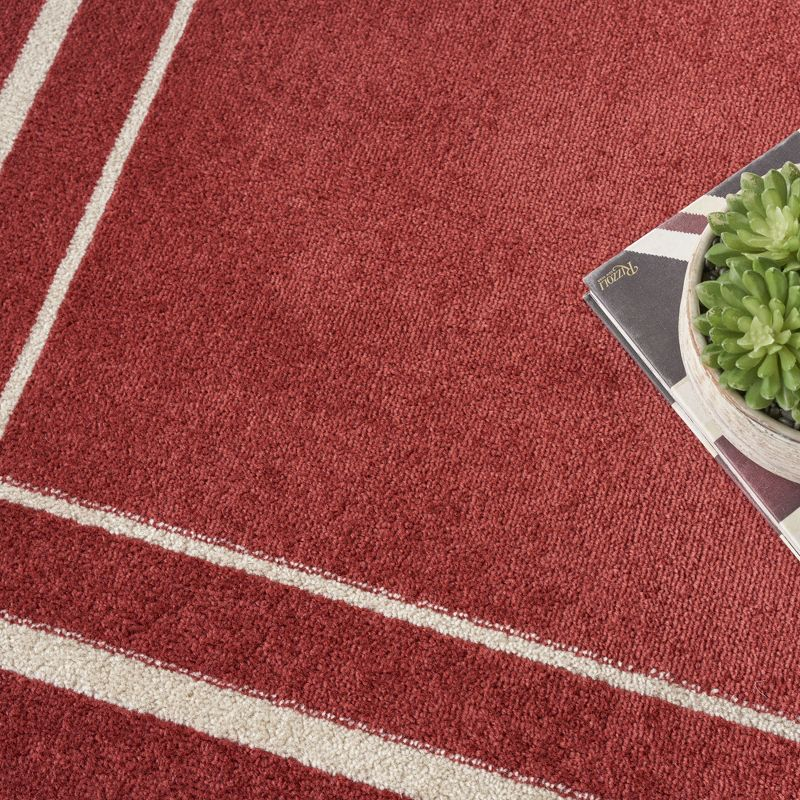 Nourison Essentials 5' x square Brick/Ivory Contemporary Indoor/Outdoor Rug