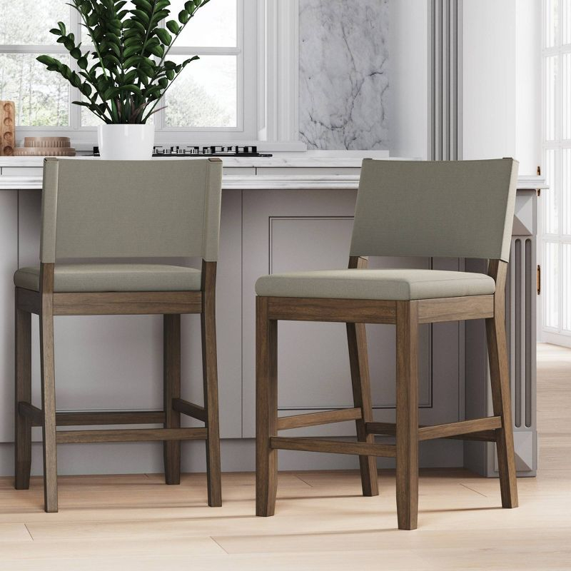 Nathan James Linus Set of 2 Counter Height Barstools Gray