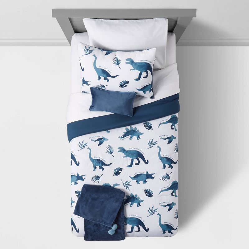4pc Twin Dinosaur Value Multi-Piece Kids' Bedding Set Watercolor Blue - Pillowfort™