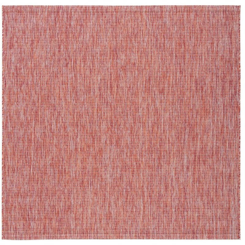 Courtyard CY8403 Power Loomed Indoor/Outdoor Area Rug - Red/Red - 6'7"x6'7" - Safavieh.