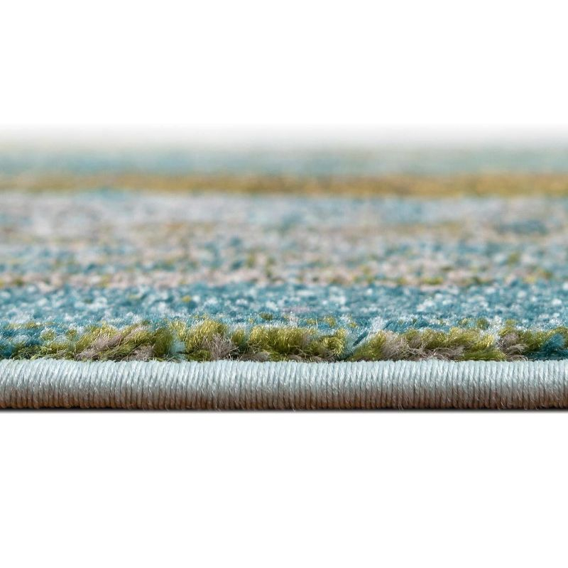 Unique Loom Jardin Collection Area Rug - Lilly (7' 1" x 10' Rectangle Turquoise/Gray)