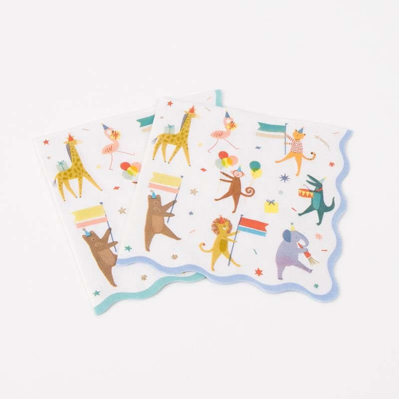 Meri Meri Animal Parade Large Napkins (Pack of 16)