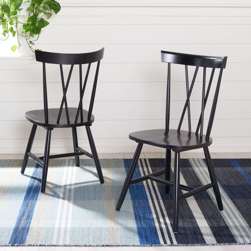 Friar Dining Chair (Set of 2) - DCH1401 - Black - Safavieh