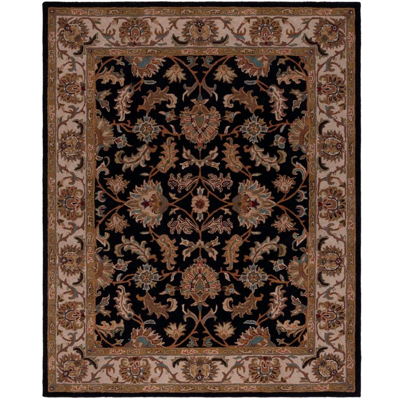 Heritage HG628 Hand Tufted Area Rug - Black/Beige - 7'6"x9'6" - Safavieh.