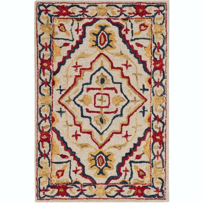 Aspen APN705 Hand Tufted Accent Rug - Ivory/Multi - 2'x3' - Safavieh.