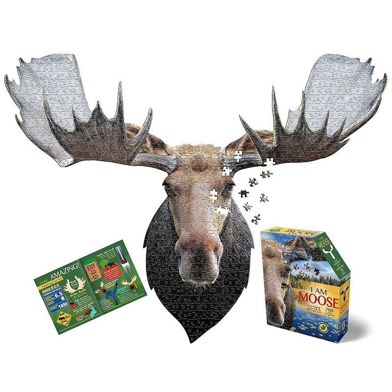 Madd Capp Games I AM Moose 700 Piece Animal Head-Shaped Jigsaw Puzzle