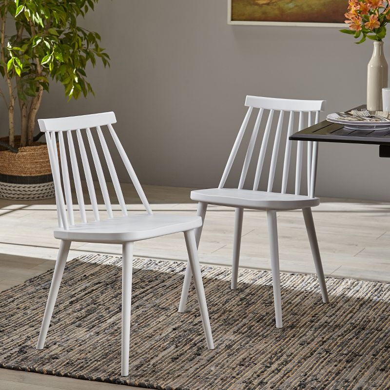 Gracie Oaks Farmhouse Spindle Back Dining Chairs,Set Of 2
