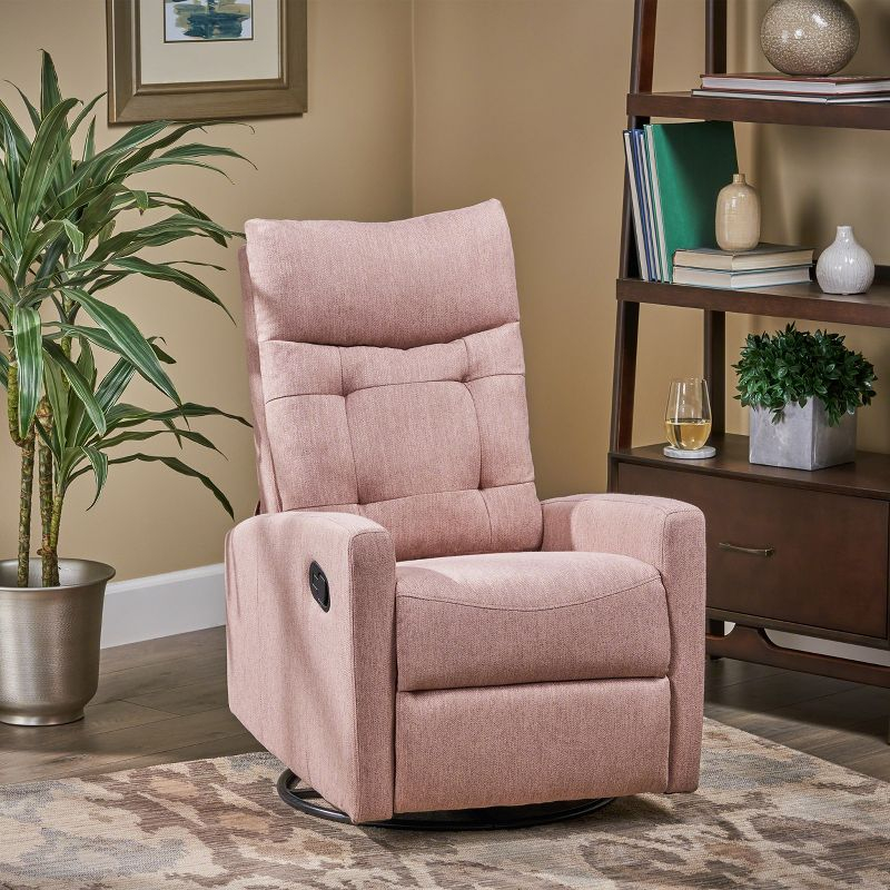 Woodglen Contemporary Glider Swivel Recliner Light Blush - Christopher Knight Home: Nursery-Suitable, Plush Comfort