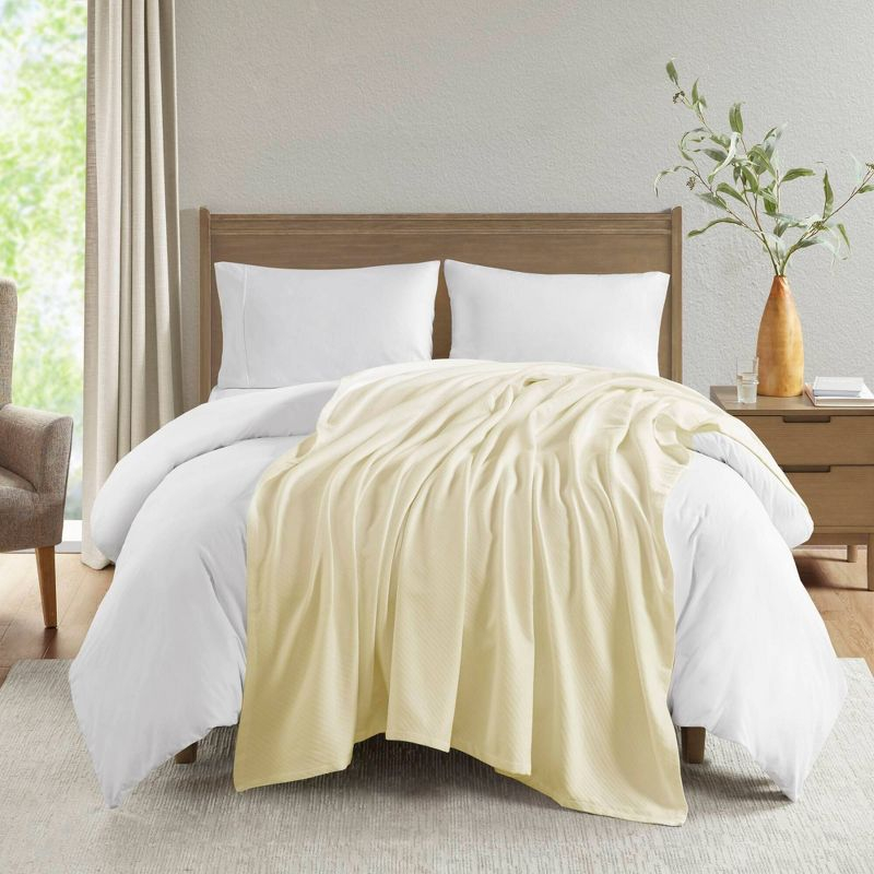 Bed Blanket Liquid Cotton Twin Ivory