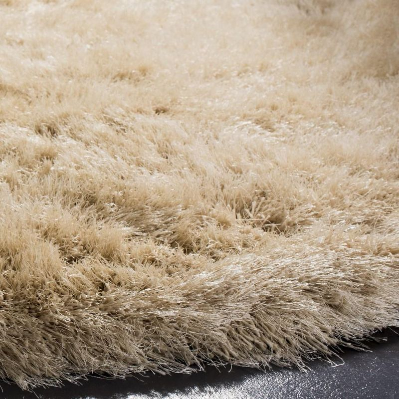 Venice Shag SG256 Hand Tufted Indoor Area Rug - Champagne - 6' Round - Safavieh