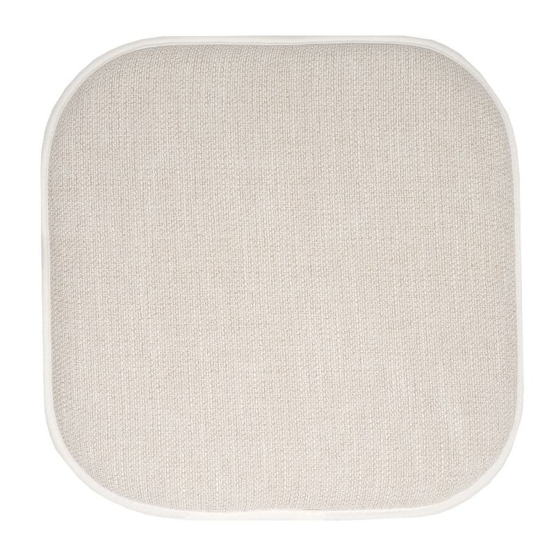 Alexis Memory Foam No Slip Back 16" x 16" Chair Pad Cushion, Linen/Beige, 4 Pack