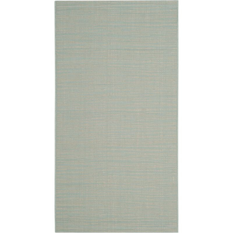 Courtyard CY6576 Power Loomed Indoor/Outdoor Accent Rug - Aqua/Cream - 2'7"x5' - Safavieh.