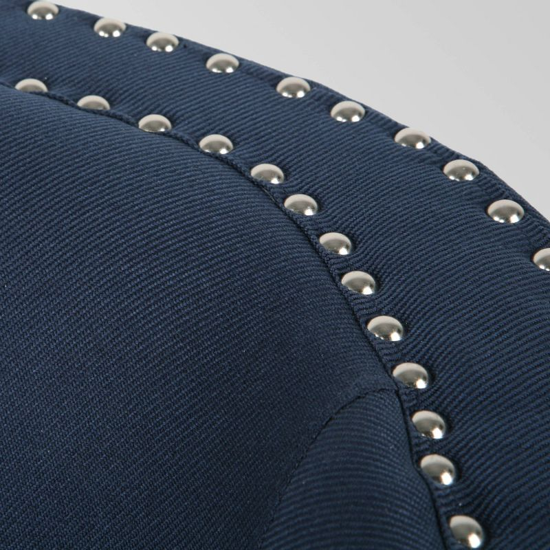 Maya Contemporary Swivel Chair Blue - Christopher Knight Home: Upholstered Linen, Iron Frame, No Assembly Required