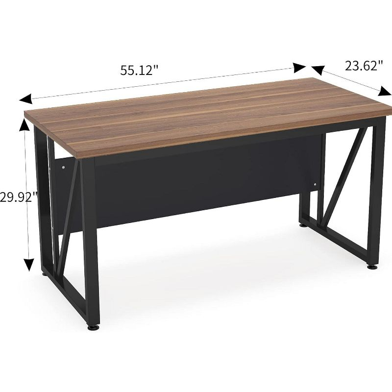 Tribesigns 55 inches Simple Computer Desk, Home Office Desk Writing Table for Workstation, Brown and Black