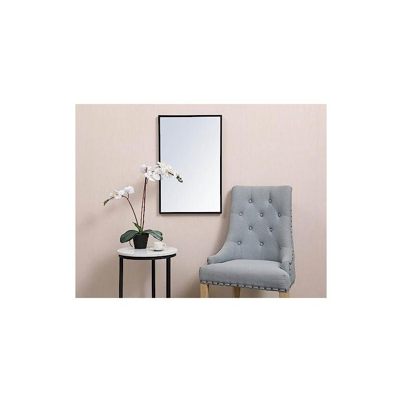 Elegant Lighting Metal frame rectangle mirror 18x28 inch in black