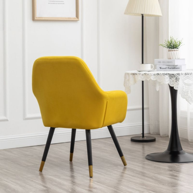 Roundhill Furniture Tuchico Contemporary Velvet Upholstered Accent Chair, Yellow
