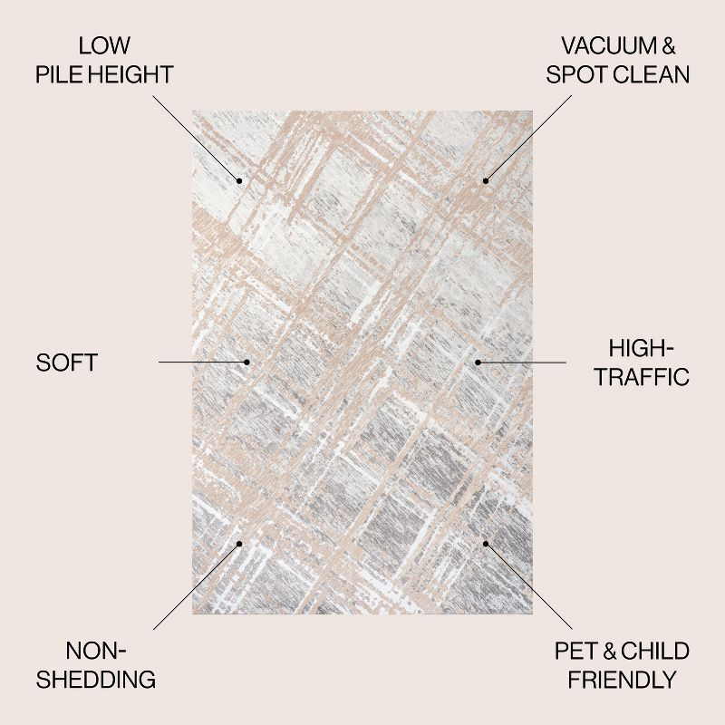 JONATHAN Y Slant Modern Abstract Beige/Gray 4 ft. x 6 ft. Area Rug