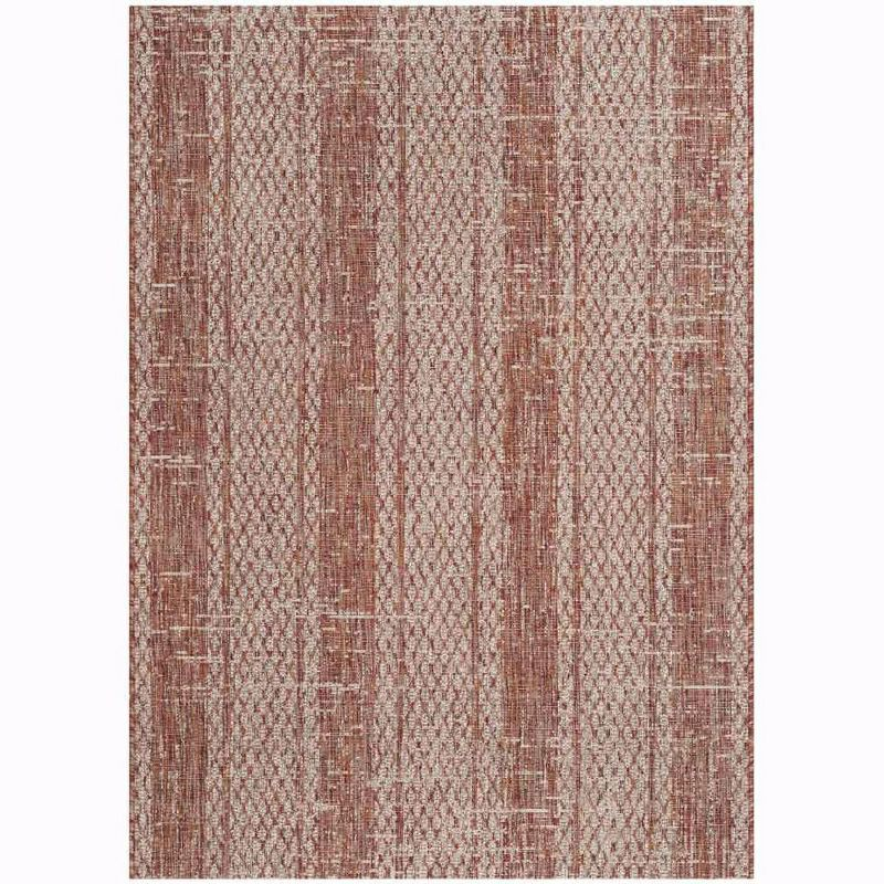 Courtyard CY8736 Power Loomed Indoor and Outdoor Area Rug - Light Beige/Terracotta - 4'x5'7" - Safavieh
