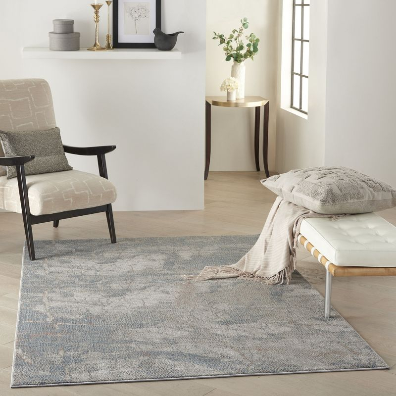 Nourison Rustic Textures Indoor Area Rug Light Grey/Blue 5'3" x 7'3"