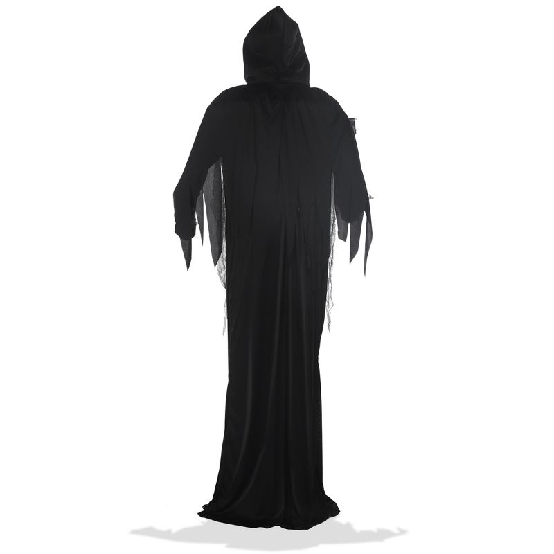 BOO BOX 6.5ft Halloween Animatronic Grim Reaper, Mr. Grim Outdoor Halloween Decoration Standing Poseable Figure, Sound and Motion Activated