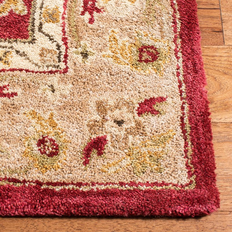 Anatolia AN522 Hand Tufted Indoor Area Rug - Red/Ivory - 8'x8' - Safavieh
