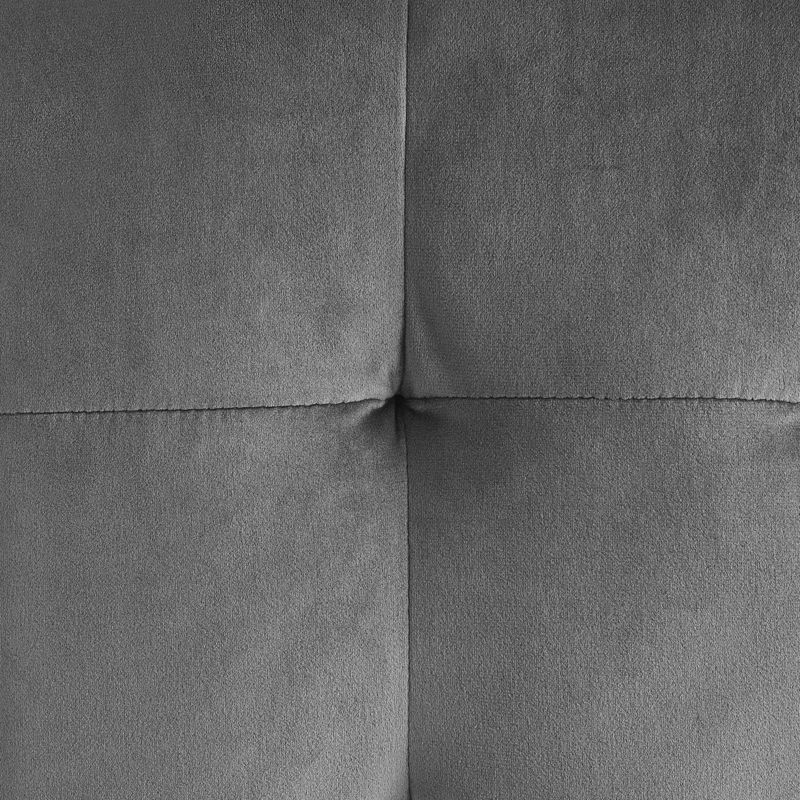 Contour Cube Velvet Ottoman Gray - Modway: Plywood Frame, Footrest, Bedroom & Living Room Decor, No Assembly Required