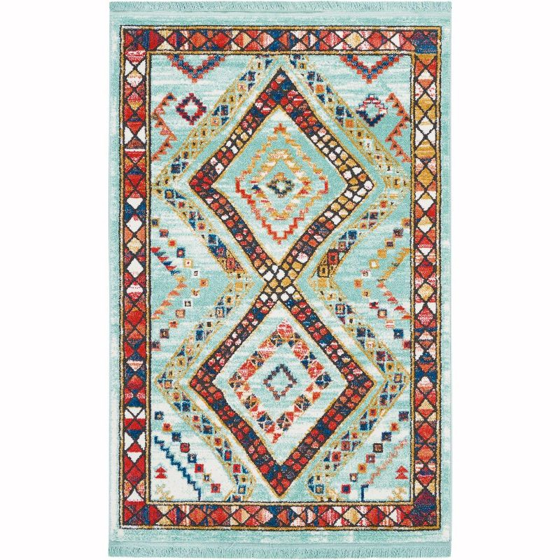 Nourison Decor Bordered Diamond Indoor Area Rug - 3'11" x 6'2" Aqua