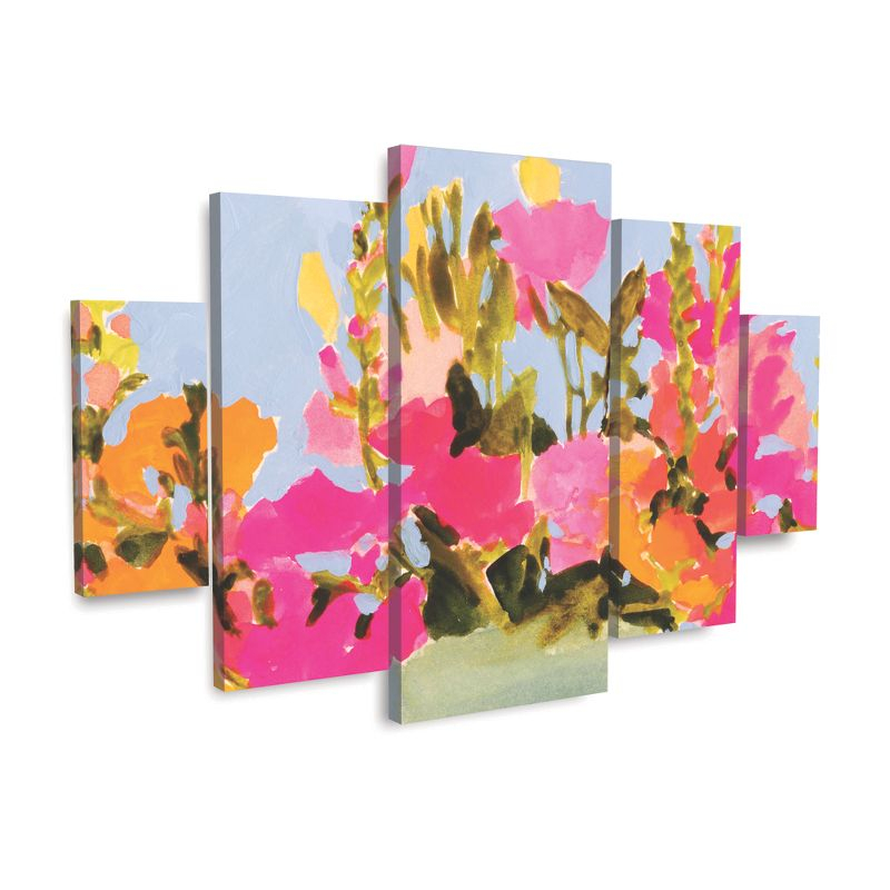 Trademark Fine Art Victoria Barnes  Saturated Spring Blooms I 5 Piece Panel Set Art