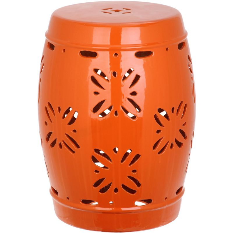 Sakura Garden Stool - Indoor/Outdoor - ACS4543 - Orange - Safavieh
