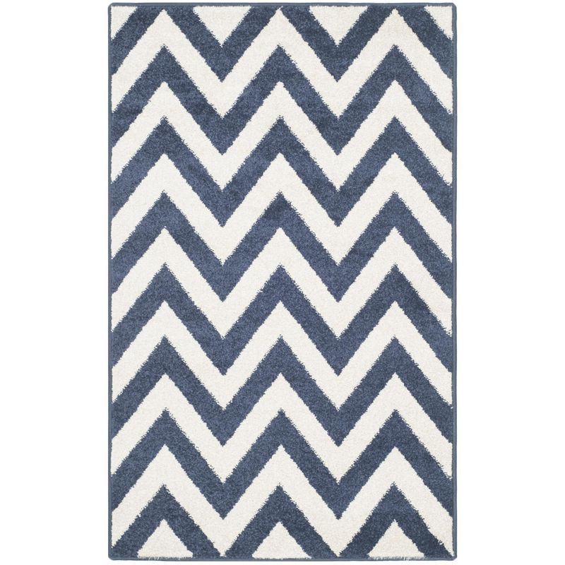 Amherst AMT419 Power Loomed Indoor Accent Rug - Navy/Beige - 2'6"x4' - Safavieh