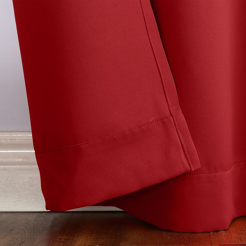 40"x63" Sun Zero Blackout Kenneth Energy Saving Grommet Curtain Panel Red: Modern Thermal Insulated Noise Reduction